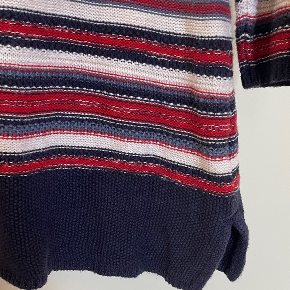 Lauren Ralph Lauren Striped Lace-Up Sweater Red White Navy Cotton Size S Small - Picture 6 of 12